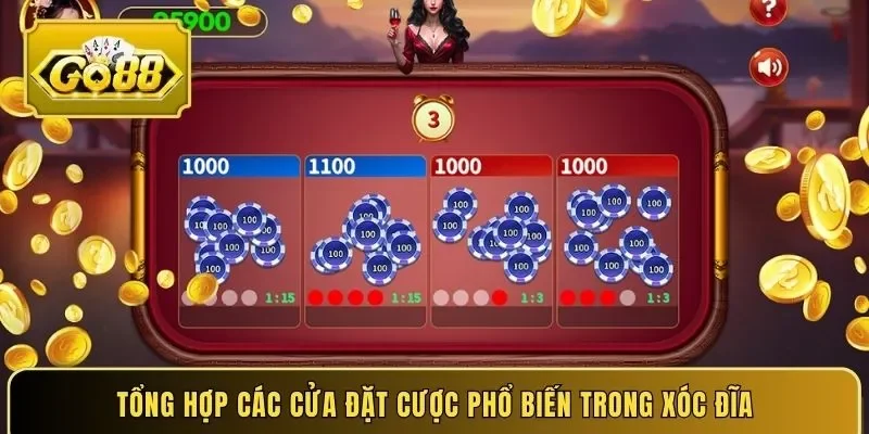Tổng hợp các cửa đặt cược phổ biến trong xóc đĩa 